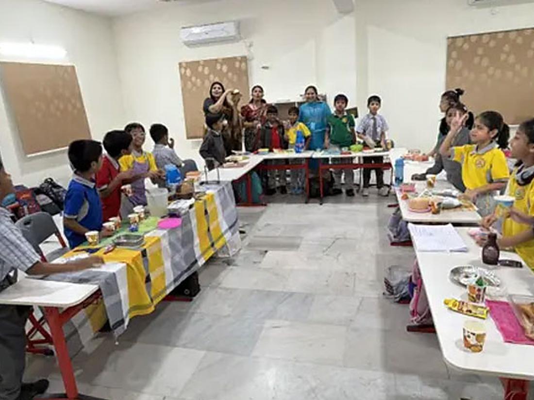 Students taking part in a group activity session