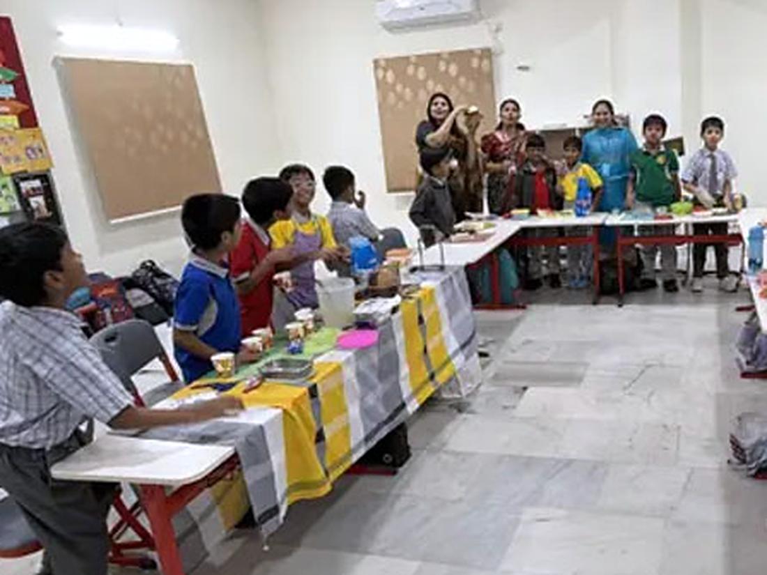 Students standing together at a school event