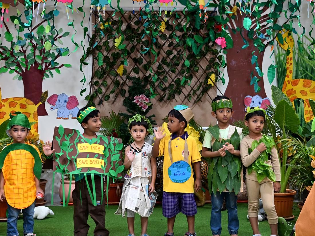 Students gathered for a Vanamahotsav celebration